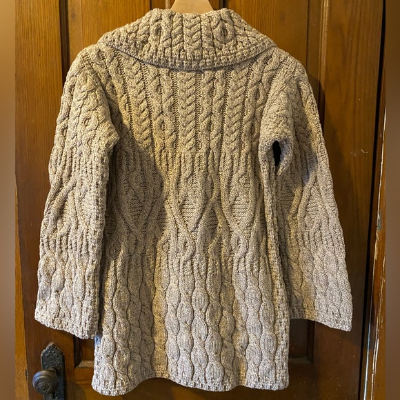 NWT Aran Sweater Market 100% Merino Wool 3 Pattern Long Cardigan - Picture 3 of 7